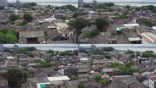 潮州龙湖古寨村落航拍高清在线视频素材下载
