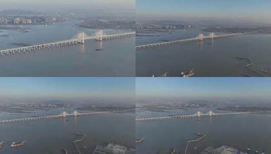 泉州湾特大跨海大桥航拍高清在线视频素材下载