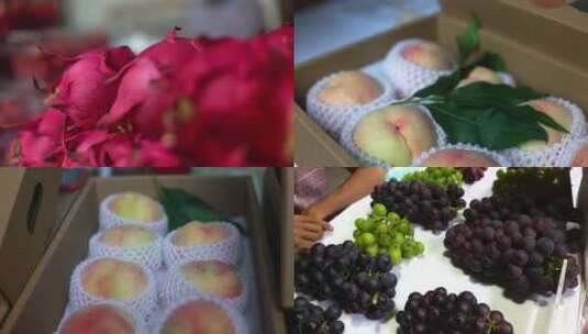 火龙果 水蜜桃 水果展示高清在线视频素材下载