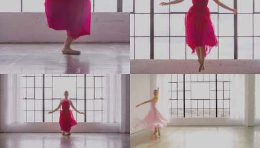 【合集】美丽的芭蕾舞演员在慢动作高清在线视频素材下载