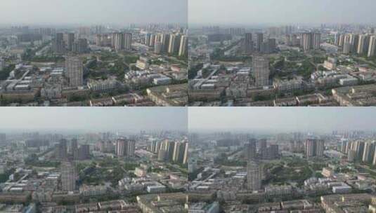 河南新乡市城市建设交通高楼航拍高清在线视频素材下载