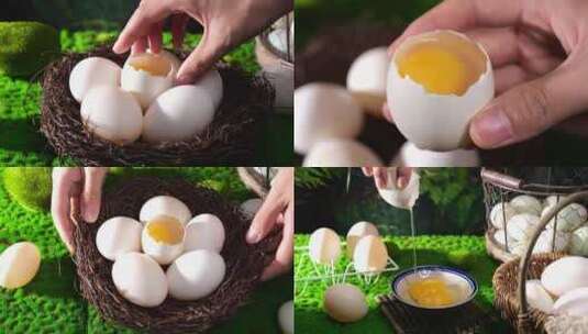 鹅蛋  蛋 生鲜鹅蛋 农家土鹅蛋 生鹅蛋高清在线视频素材下载