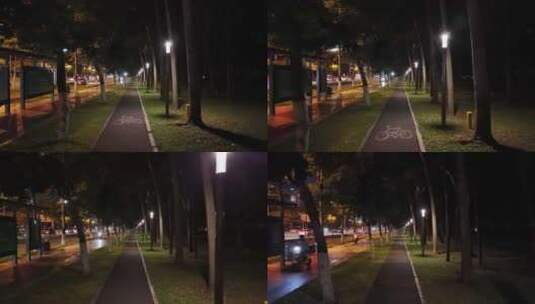 深圳城市绿道夜景空镜高清在线视频素材下载