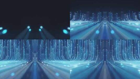 4K-流动的蓝色粒子光线高清在线视频素材下载