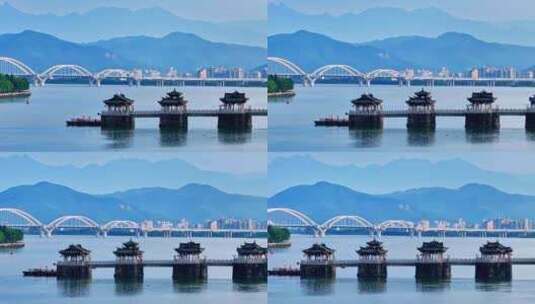 广东潮州广济桥潮汕古迹高清在线视频素材下载