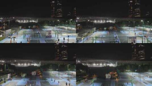 深圳湾体育中心航拍高清在线视频素材下载