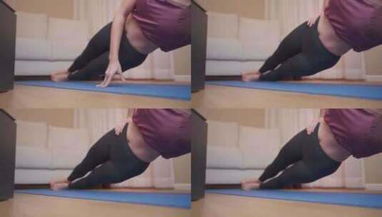 健身女性运动瑜伽热身高清在线视频素材下载