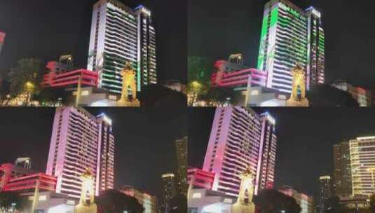 海珠广场解放军雕像广州宾馆_8K高清在线视频素材下载