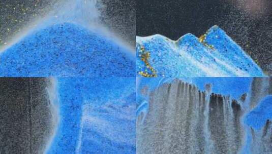 4K视频流沙中国画中国风山水沙画高清在线视频素材下载