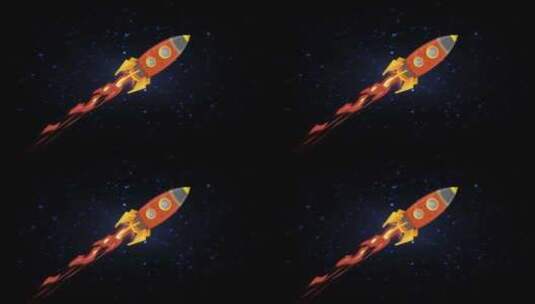 火箭飞行动画高清在线视频素材下载