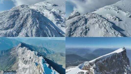 高清航拍云南哈巴雪山高清在线视频素材下载