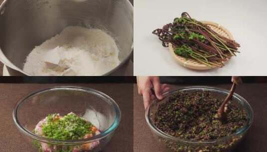 特色中餐生煎饺烹饪过程高清在线视频素材下载