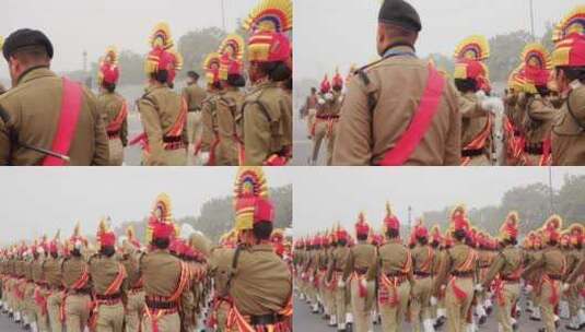 印度女BSF为共和国日游行排练高清在线视频素材下载