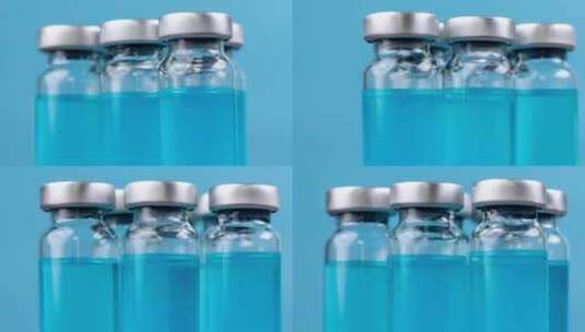 蓝色液体小瓶特写高清在线视频素材下载