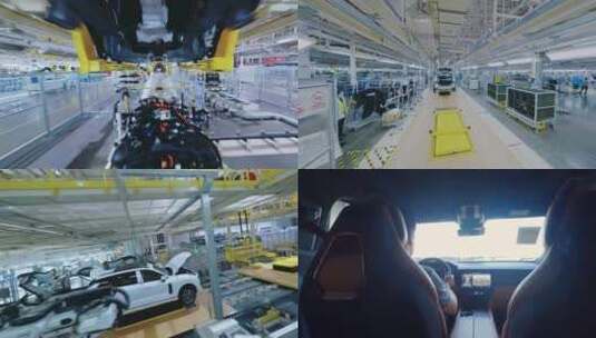 新能源汽车超级工厂新能源汽车生产线高清在线视频素材下载