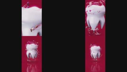 带有细菌的牙齿的抽象垂直动画高清在线视频素材下载
