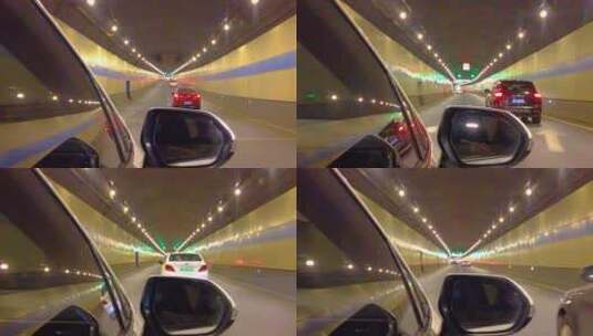 汽车在隧道里快速行驶视频素材延时摄影高清在线视频素材下载