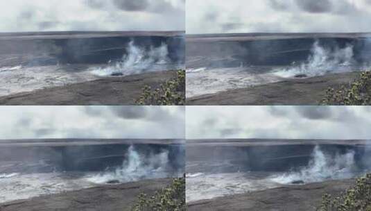 夏威夷最大的活火山冒出浓烟。高清在线视频素材下载