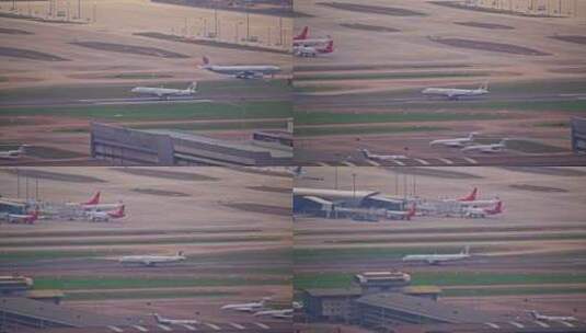 8K深圳机场降落的中国东方航空客机高清在线视频素材下载