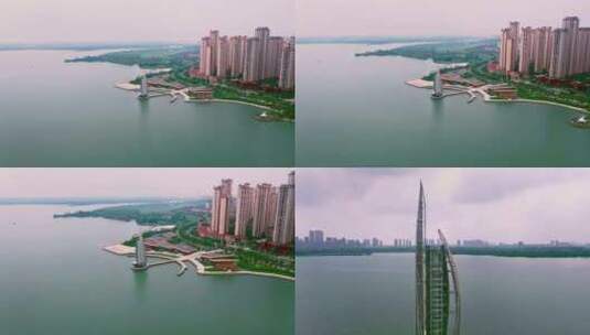 蚌埠龙子湖航拍素材高清在线视频素材下载