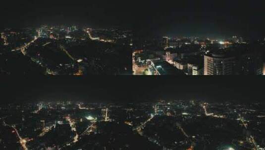 广东江门城市夜景万家灯火航拍高清在线视频素材下载