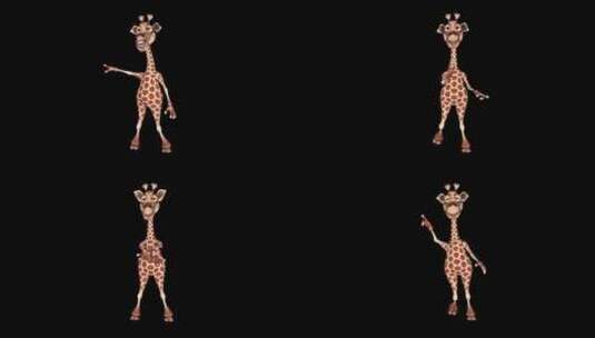 3D长颈鹿-俱乐部舞蹈高清在线视频素材下载