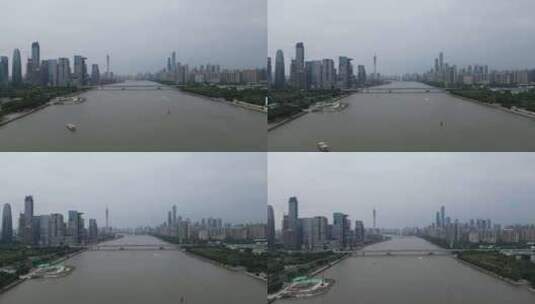 航拍广州城市风光高清在线视频素材下载