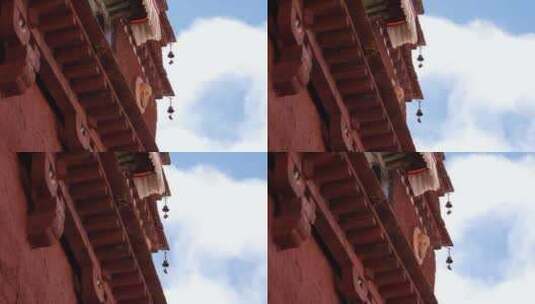 西藏寺院的风铃高清在线视频素材下载