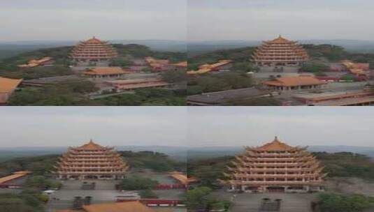 竖版航拍四川遂宁灵泉寺风景区高清在线视频素材下载