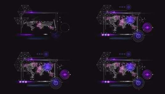 未来设备上带有信息图数据的虚拟地球地图高清在线视频素材下载