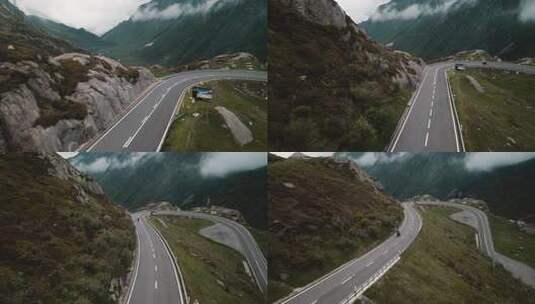 大排量摩托车山路巡航高清在线视频素材下载