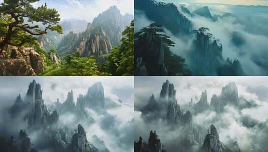 国风山川壮阔美景 大气磅礴风景 黄山三清高清在线视频素材下载