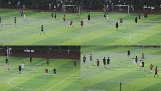 业余足球队踢比赛高清在线视频素材下载