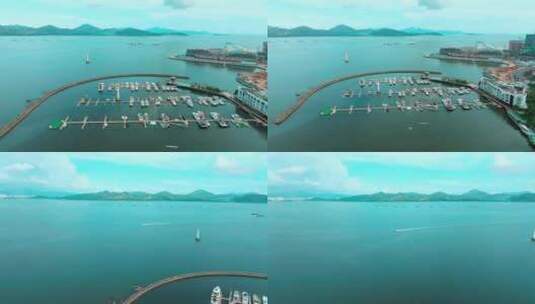 航拍深圳蛇口游艇港口高清在线视频素材下载