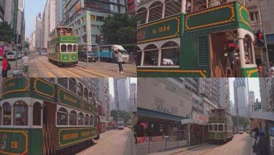 跟随香港叮叮车经过视频4K高清在线视频素材下载