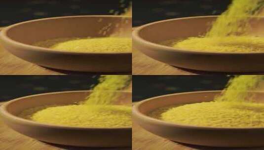 黄小米 小米粥金黄小米 五谷杂粮高清在线视频素材下载