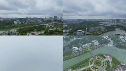 【航拍】咸宁政府大楼人民广场09高清在线视频素材下载