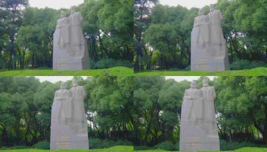 马克思 恩格斯 雕像 马恩雕像 户外雕像高清在线视频素材下载