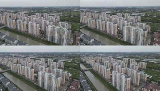 上海浦江瑞和城街区小区闵浦小区航拍高清在线视频素材下载