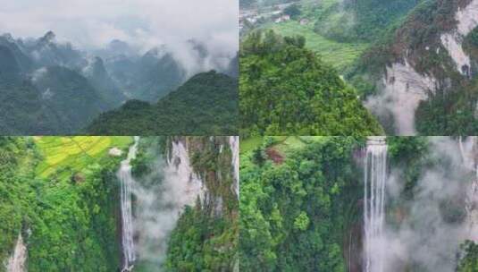 航拍广西靖西通灵峡谷自然风光高清在线视频素材下载