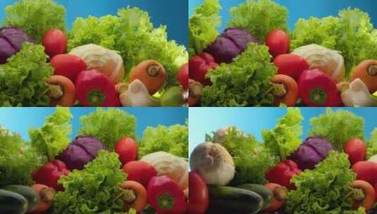 新鲜采摘的蔬菜高清在线视频素材下载