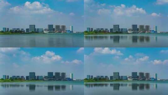 郑州金融岛延时4K实拍金融岛北龙湖高清在线视频素材下载