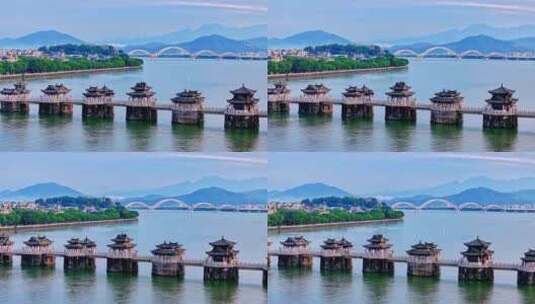 广东潮州广济桥潮汕古迹高清在线视频素材下载