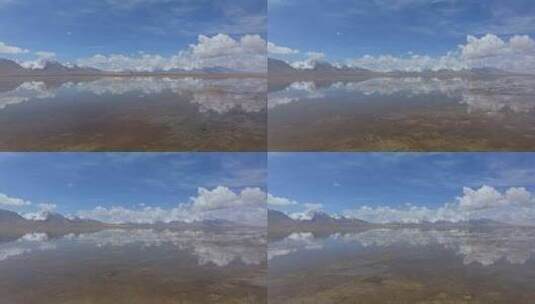航拍西藏日喀则多情错和卓木拉日雪山高清在线视频素材下载