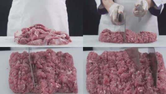 猪肉剁肉沫高清在线视频素材下载