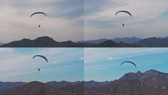 极限运动滑翔伞航拍素材高清在线视频素材下载