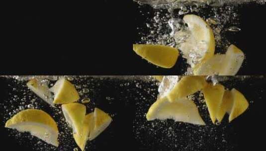 柠檬切片升格特写镜头高清在线视频素材下载