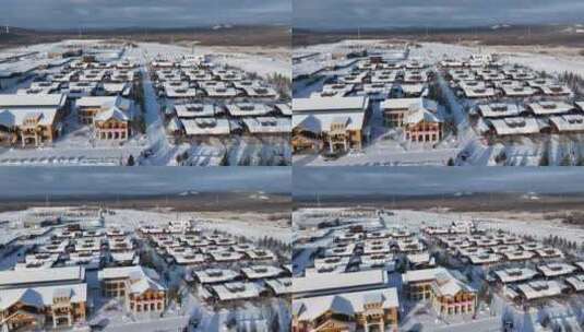 内蒙古敖鲁古雅鄂温克族乡雪景高清在线视频素材下载