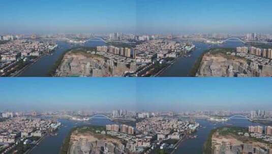 广州圆东沙桥航拍高清在线视频素材下载