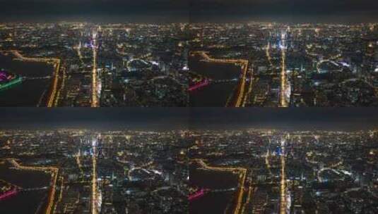 南京城市夜景大全景航拍延时高清在线视频素材下载